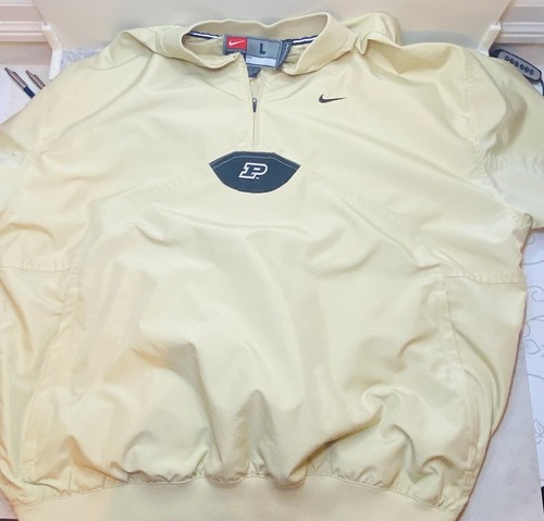 VTG Nike PERDUE Pull Over Jacket Beige Lg Authentic Team Apparel Very Good - Picture 13 of 15