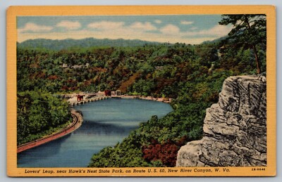 Postcard Lovers Leap Near Hawks Nest State Park Route 60 New River Canyon VA