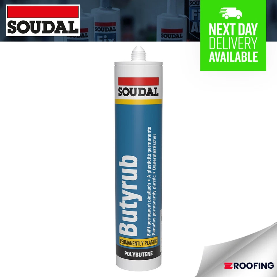 SOUDAL BUTYRUB NON-SETTING MASTIC POLYBUTENE BASED SEALANT - Black, 300ml