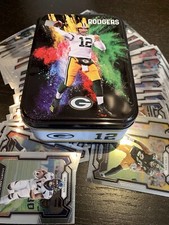 Aaron Rodgers NFL Color Blast Prizm Collectors Tin Packers Empty W/55 base cards