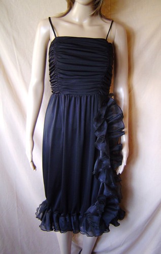 womens shubette of london black layered frilled evening /party