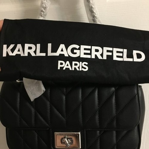 Karl Lagerfeld Agyness Lamm Leder Handtasche = Sonne Mond Sterne Charms Neu mit Etikett - Bild 6 von 7