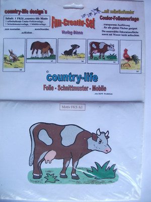 Fun-Creativ-Set - country-life - Kuh - Folie   Schnittmuster - Mobile