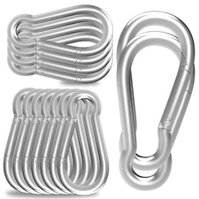 20PCS M10 Spring Snap Hook Carabiner, Heavy Duty 4'' Galvanized Steel Carabiner