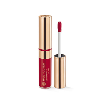 Grand Rouge 110 red matte red liquid lipstick L'Elixir yves rocher vegan 12h