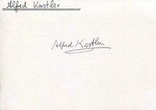 Alfred Kastler autograph, Nobel Prize for Physics 1966, signed card