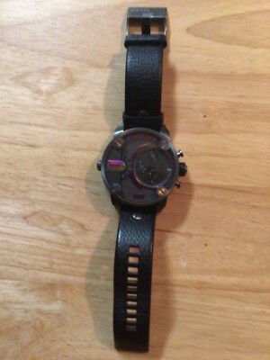 Diesel DZ7270 Baby Daddy Oversized Chronograph Black Leather Band 