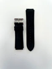 18mm Black Suede Genuine Leather Watch Band - USA