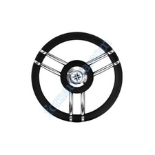 VOLANTE RUOTA TIMONE 6 RAZZE INOX E POLIURETANO Ø350 MM - BARCA GOMMONE T27N