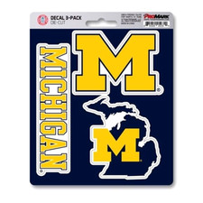 Michigan Wolverines NCAA Team Decals / Sticker Set / 3 Pack Free Shipping