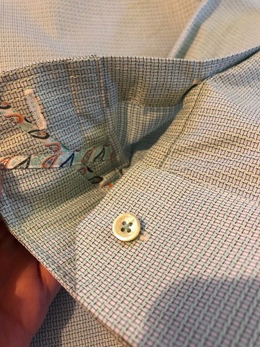 Robert Graham Cavino Tailored Fit Dress Shirt Men's 42 / 16.5 Aqua New with Tags - Picture 5 of 9