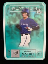 2021 Bowman Platinum AUSTIN MARTIN Rookie AQUA DIE-CUT #01/25 Twins RC FOTL SSP