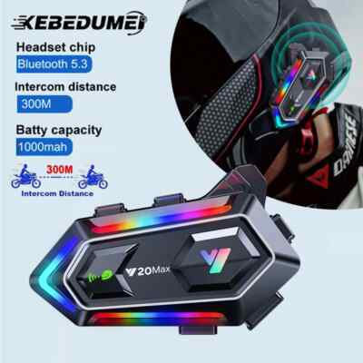 Y20 MAX Bluetooth 5.3 Helmet Intercom Waterproof Headset MP3 Speaker 1000mAh  ️