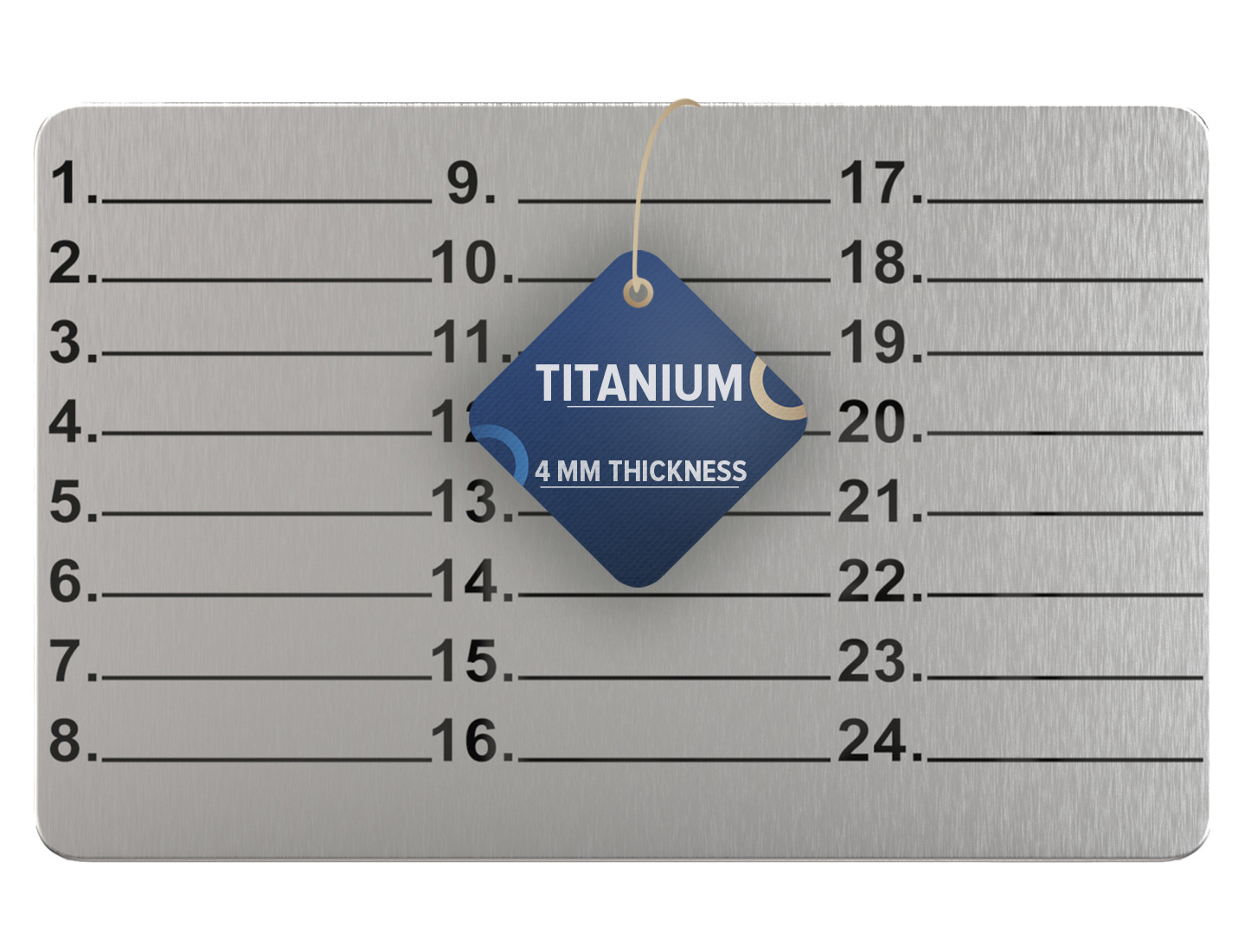 Crypto Seed Storage Lazer Engraved Cold Titanium Metal Wallet Punchable Plates