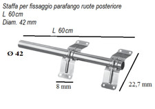 Staffa Zincata Regolabile per fissaggio Parafango Ø42 camion furgone autocarro