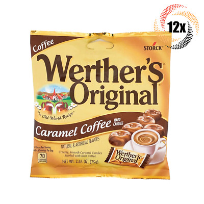 Full Box 12x Bags Werther's Original Coffee Caramel Hard Candies 2.65oz
