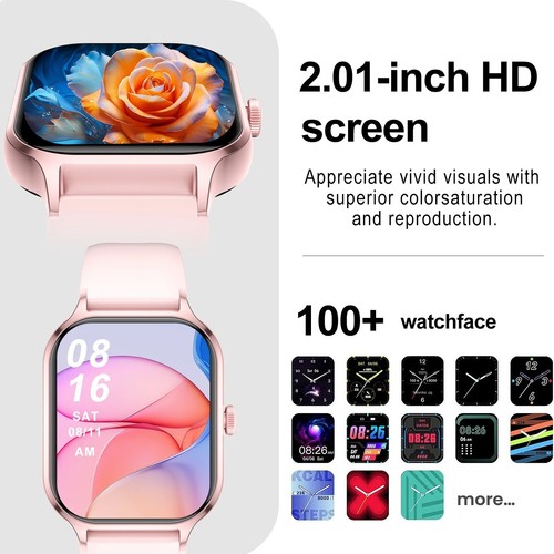 Smart Watch for Women Android iPhone Bluetooth 2.01 Touch Screen Fitness Tracker - Picture 2 of 5