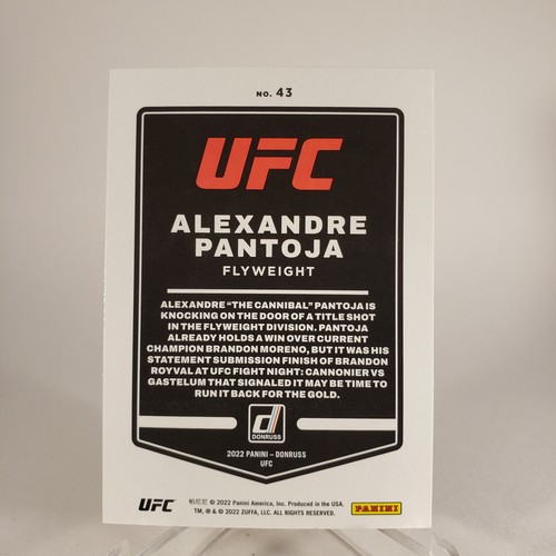 2022 Donruss UFC Base #43 Alexandre Pantoja Flyweight - Picture 2 of 2