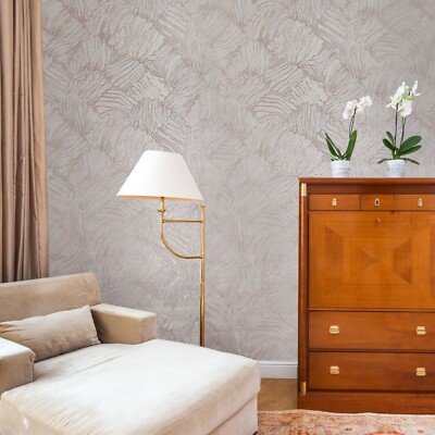 Pink rose gold metallic textured shell tile faux plaster Contemporary Wallpaper