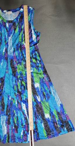 Size M, Dress By Periwinkle, Sleeveless Blue Abstract Breathable Design Lite Wt. - Picture 15 of 15