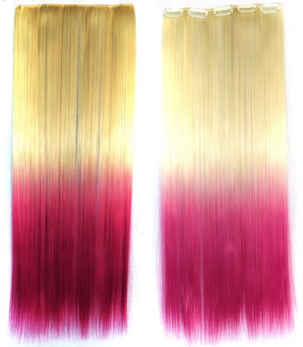 Fashion Women Girls Long Straight Clip On Hair Extension Cosplay Party Stage - Picture 15 of 18