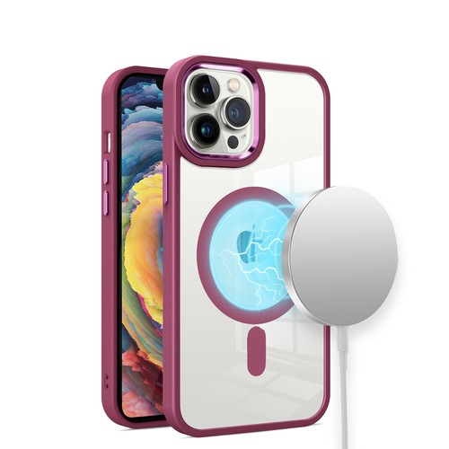 For Apple iPhone 13 /Pro Max MagSafe Compatible Clear Color Frame TPU Case Cover - Picture 3 of 40