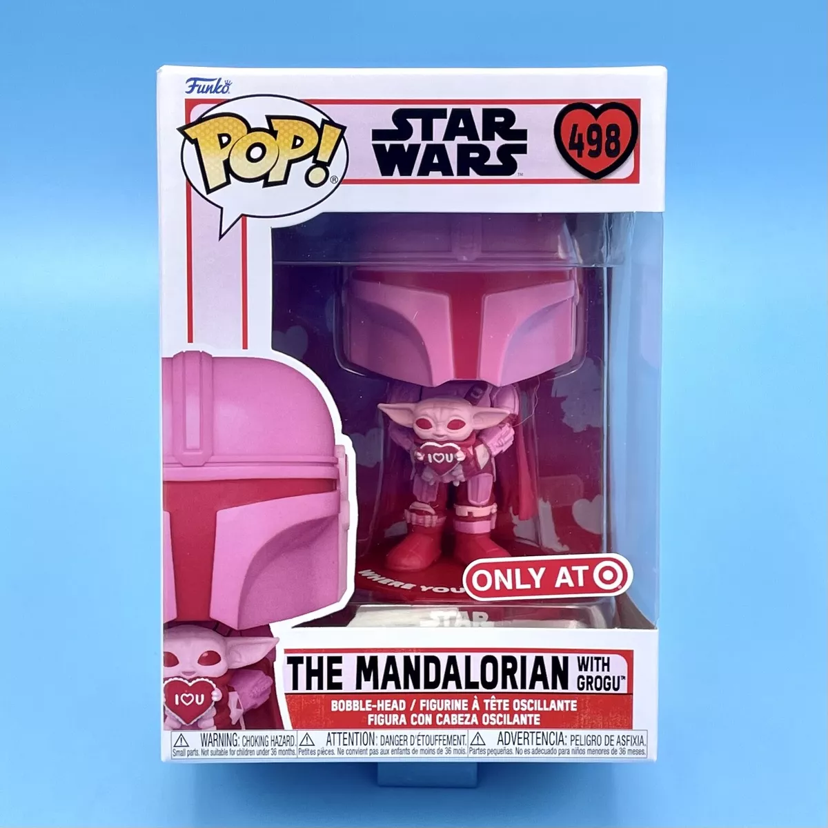 Funko POP The Mandalorian Star Wars San Valentin Version Figure Pink