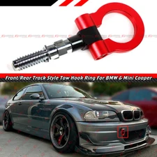 For BMW E36 E46 E39 E38 E90 Z3 Z4 Mini Cooper Red Folding Ring Screw On Tow Hook