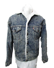 Vintage Levis San Francisco Sherpa Denim Trucker Jacket Made in USA Sz Small