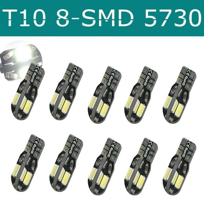 2 x ERROR FREE T10 CANBUS W5W 194 168 5730 SMD 8 LED WHITE LIGHT BULB LAMP