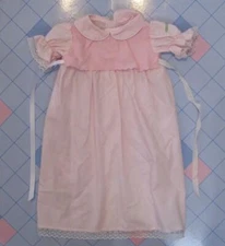 VINTAGE CABBAGE PATCH KIDS GIRL CLOTHES-PJS LONG PINK NIGHTGOWN Dress PAJAMAS FW