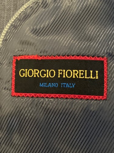 Giorgio Fiorelli Mens Blazer Blue Pinstriped 40R Suit Jacket Sport Coat - Picture 7 of 15