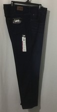 Lee Women  s Mid Rise Regular Fit Straight Leg Jeans Dark Wash Size 26W Medium