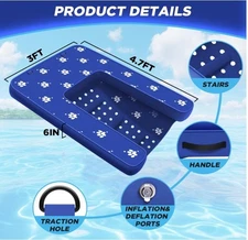 OPEN BOX NEW! Inflatable Dog Boat Ramp | Dock Platform Floating - No Pump