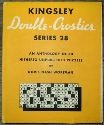 Vtg HC book, Kingsley Double-Crostics, Series 28 by Doris Nash Wortman, 1952