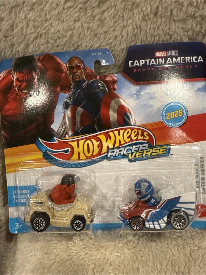 Hot Wheels Racer Verse Red Hulk & Captain America + Donald Duck And Goofy NIB - Image 3 of 4