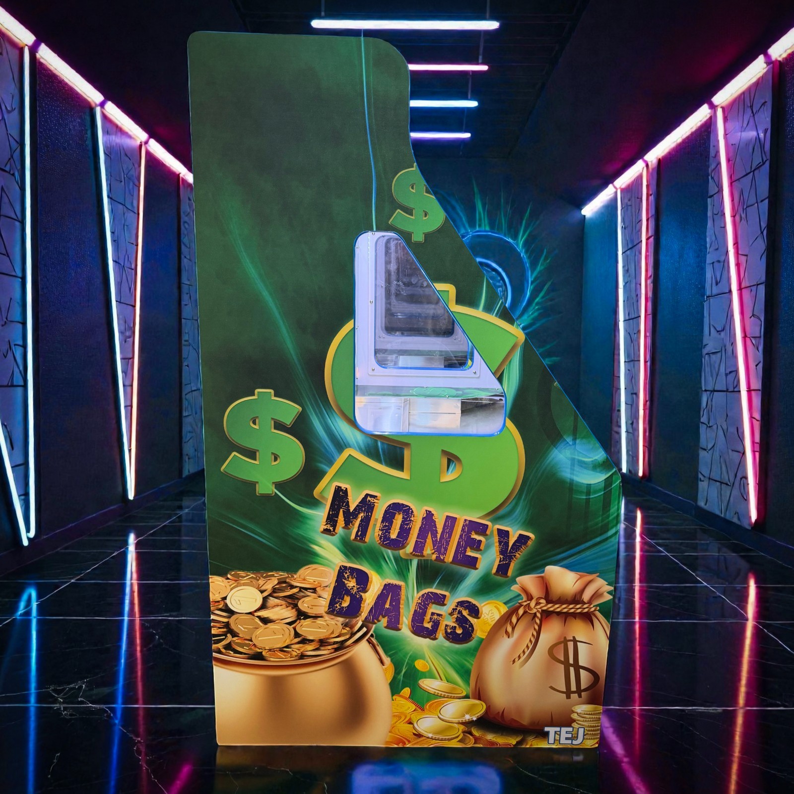 Money Bags Quarter Coin Token Pusher Machine TEJ | eBay
