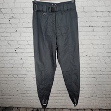 VTG Obermeyer Black Stilleto Belted Stirrup Insulated Ski Pants Size 10 28x25 