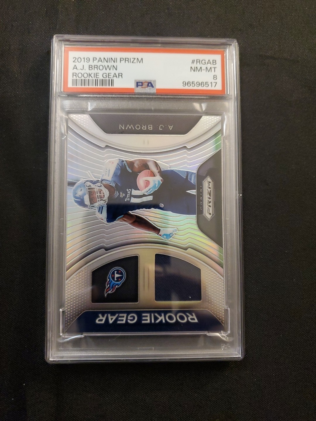 2019 PANINI PRIZM A.J. BROWN ROOKIE GEAR #RGAB PSA 8