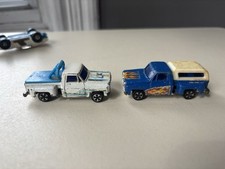 Lot Vintage Road Champs Super Wheels Chevy C10 Stepside Pickup Topper Blue White Lot Vintage Road Champs Super Wheels Chevy C10 Stepside Pickup Topper Blue White