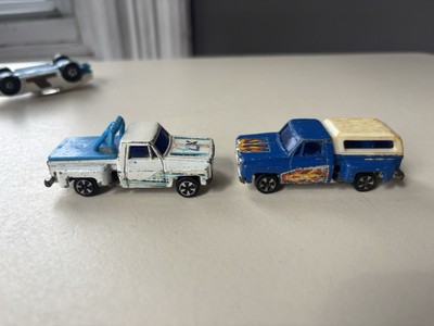 Lot Vintage Road Champs Super Wheels Chevy C10 Stepside Pickup Topper Blue White