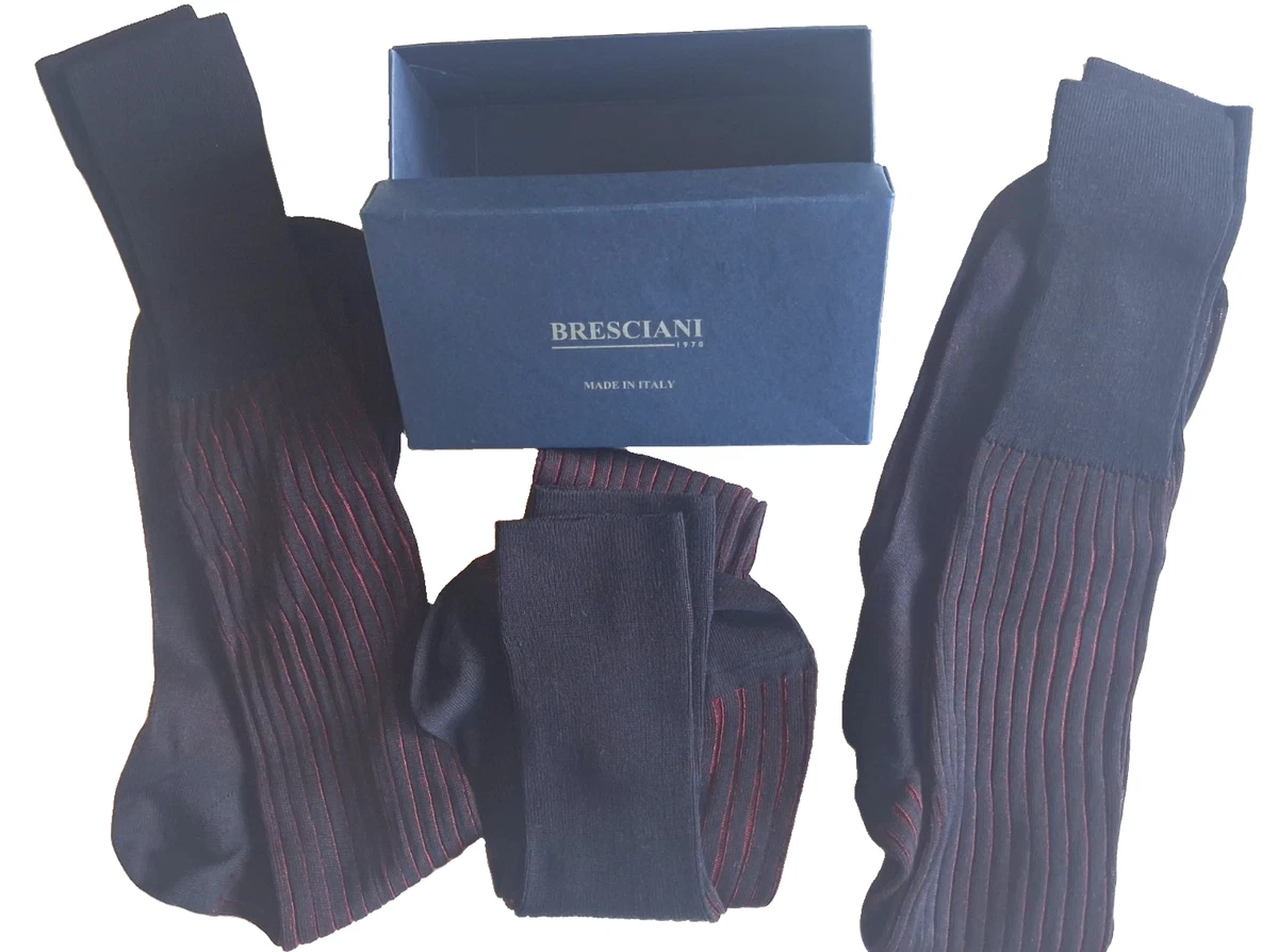 3 Pairs Bresciani Over the Calf Socks Fits 9-10 Large Cotton Mix-Priced to Sell