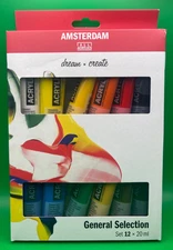 Amsterdam Acrylic 20Ml 12-Color Set New Free Shipping