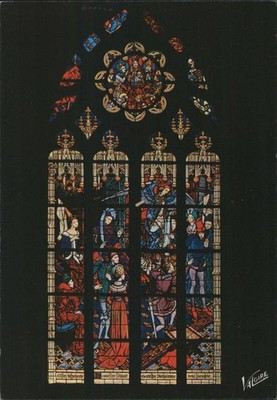 France Orleans: St. Joan of Arc Stained Glass,Sainte-Croix Cathedral Postcard