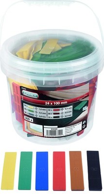 Connex Verglasungsklötze-Set 300-teilig - 100 x 24 mm - Sechs Höhen Farbig 