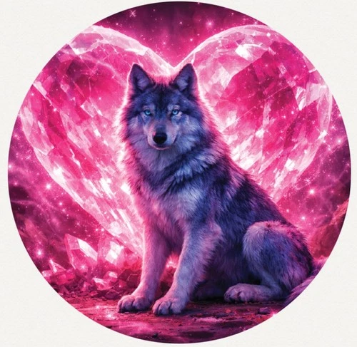 Hayleybug 1/2 oz When Love Stands Guard Wolf silver round w/ COA POP 15