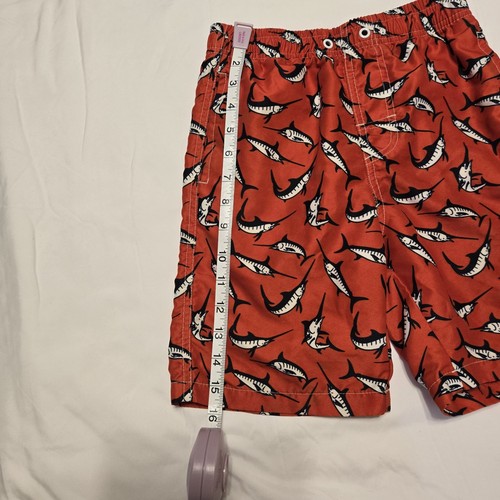 Rolimaka Boys Red Swim Trunks Bathing Suit With Marlins - Size 8 - Picture 6 of 7