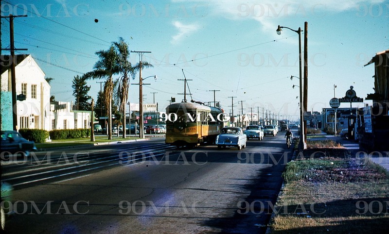 LATL. H-4 CAR #1338. L.A. (CA). Original Slide 1956. Avalon Blvd.