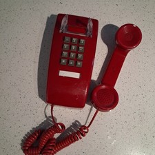 Scitec Red Wall Telephone  Analog Single-Line Emergency, Hotel Phone Untested