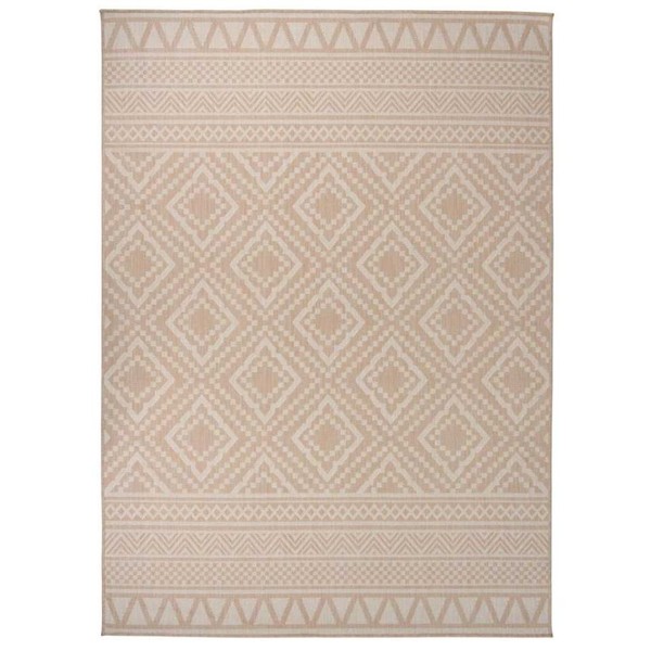 Outdoor-Teppich Flachgewebe 200X280 Cm Braun Gestreift-image